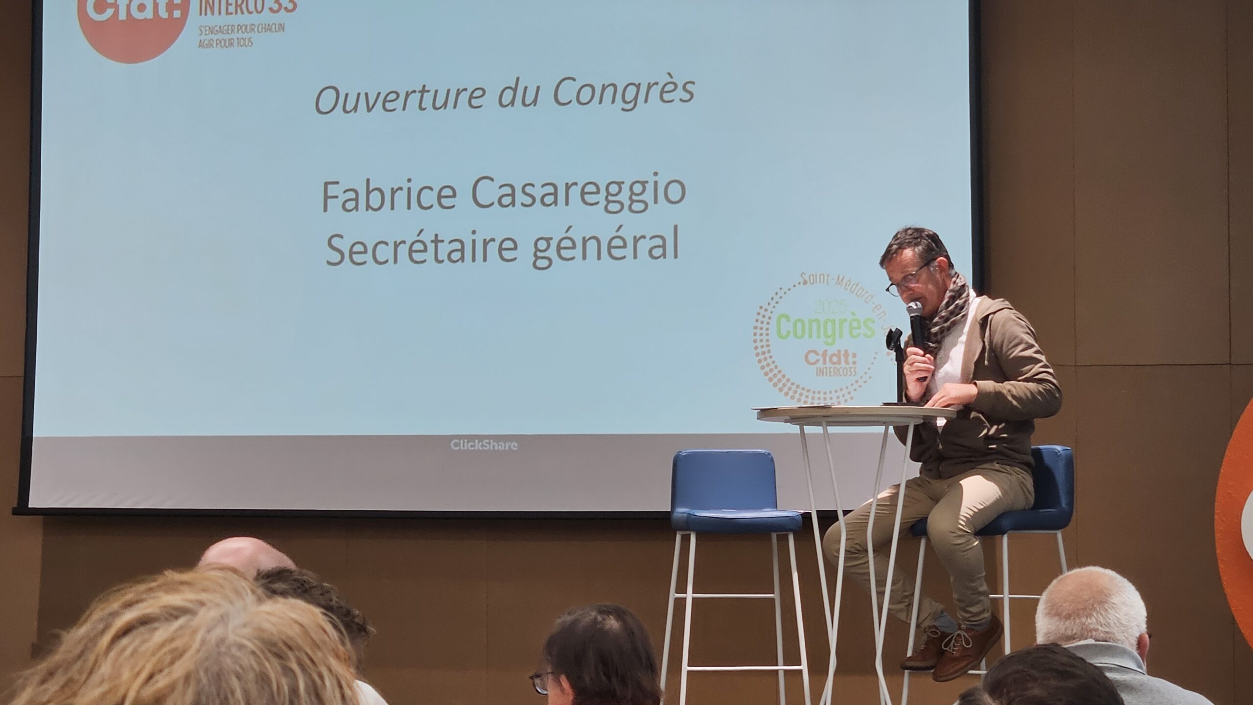 Fabrice Casarregio, le Secrétaire Général d'Interco33 ouvre le Congrès